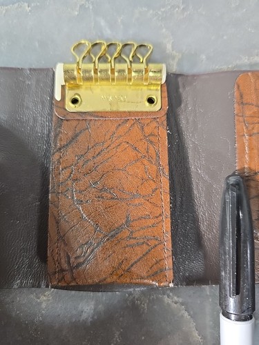 Amity étui à clés cuir 5 clés neuf avec boite marron pampa steerhide NOS vintage - Photo 5/8