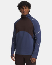 UA Under Armour Halo Run Cold Weather Balaclava Hoodie - Blue & Brown - Sz XL