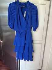 Womens Ralph Lauren Royal Blue Polka Dot Dress - 16P