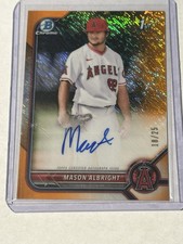 2022 Bowman Chrome Prospect Autographs Mason Albright Orange Shimmer /25