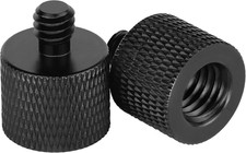 2 Pack 3/8" Female to 1/4" Male Screw Adapter Thread for Tripod Aluminum