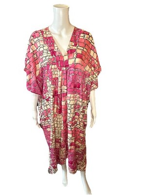 Winlar One Size Fits Most Caftan MuuMuu Pink Armpit To Armpit 34  Length 43 