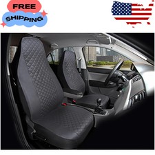 2 Piece High Back Car Seat Covers Vegan Leather Quilted Black Universal Fit 2 Piece High Back Car Seat Covers Vegan Leather Quilted Black Universal Fit