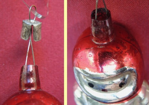 Old USSR Cosmonaut Christmas Ornament Soviet Space Propaganda Vintage GLASS BULB - Picture 5 of 7