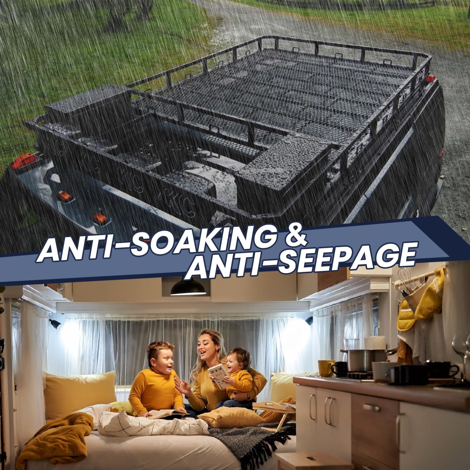 LLPT Roof Seal Tape Black 4" x 50 Ft UV Stable RV Sealant Repair Tape Extreme...