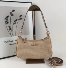 COACH Teri 2way Shoulder Bag CR350 Crossbody Straw/Leather Latte New Outlet
