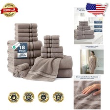 Luxury 18 Piece Platinum Towel Set: 100 Cotton, Spa Quality, Extra Absorbent...