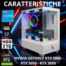Pc Computer Gaming Pro i5 Rtx 5060 16 GB RAM 120 SSD + 2 TB Wi-Fi Configurabile