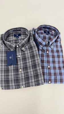 GANT Men s Shirt Bundle 2-Pack Plaid Button Down Oxford Cotton NWT