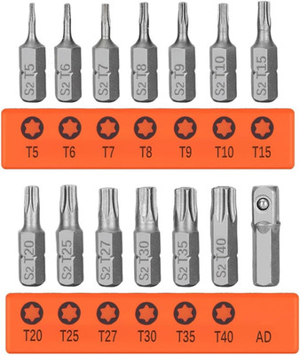 14 Stück T5-T40 Torx Schraubendreher Bit Set Mit Loch Torx Bit-Sortiment |  1/4''