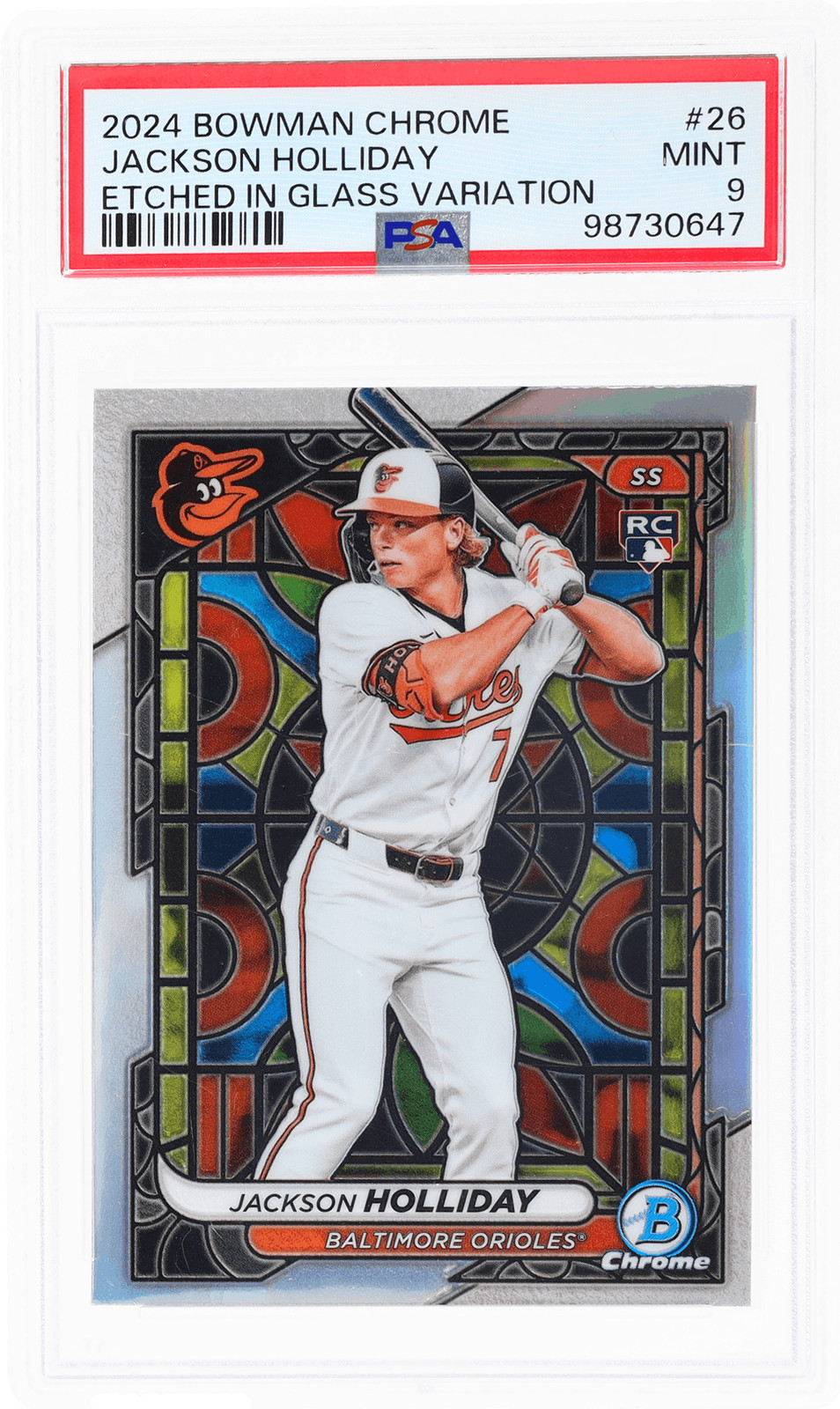 2024 Bowman Chrome Jackson Holliday Etched In Glass VAR #26 PSA 9