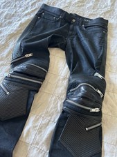 Hedi Saint Laurent AW 2013 D 04 M/SK-LW Black Biker Jeans Leather Zip Denim 31"