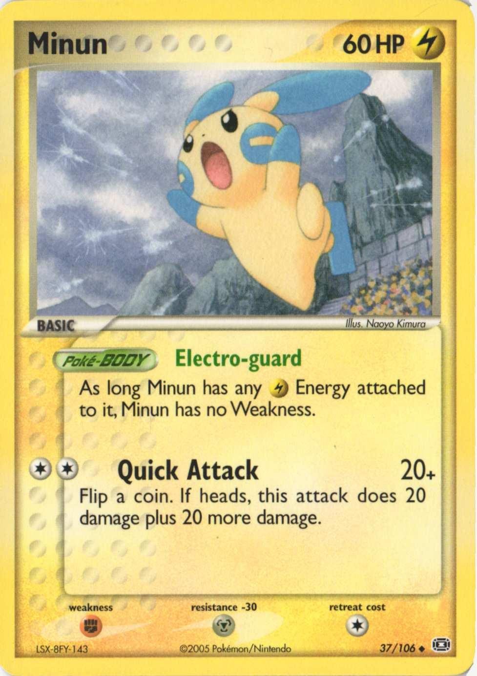 Minun 37/106 Uncommon Emerald Pokemon Near Mint