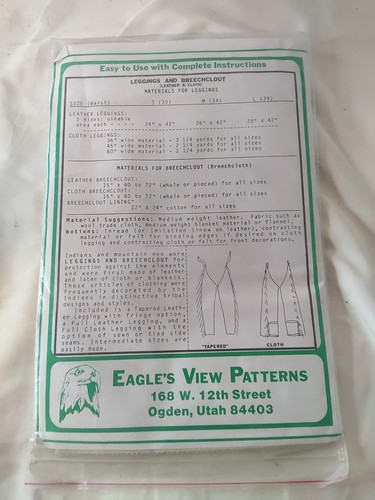 Eagle's View Leggings & Breechclout Sizes 30-39 Sewing Pattern PM71 - Bild 3 von 7