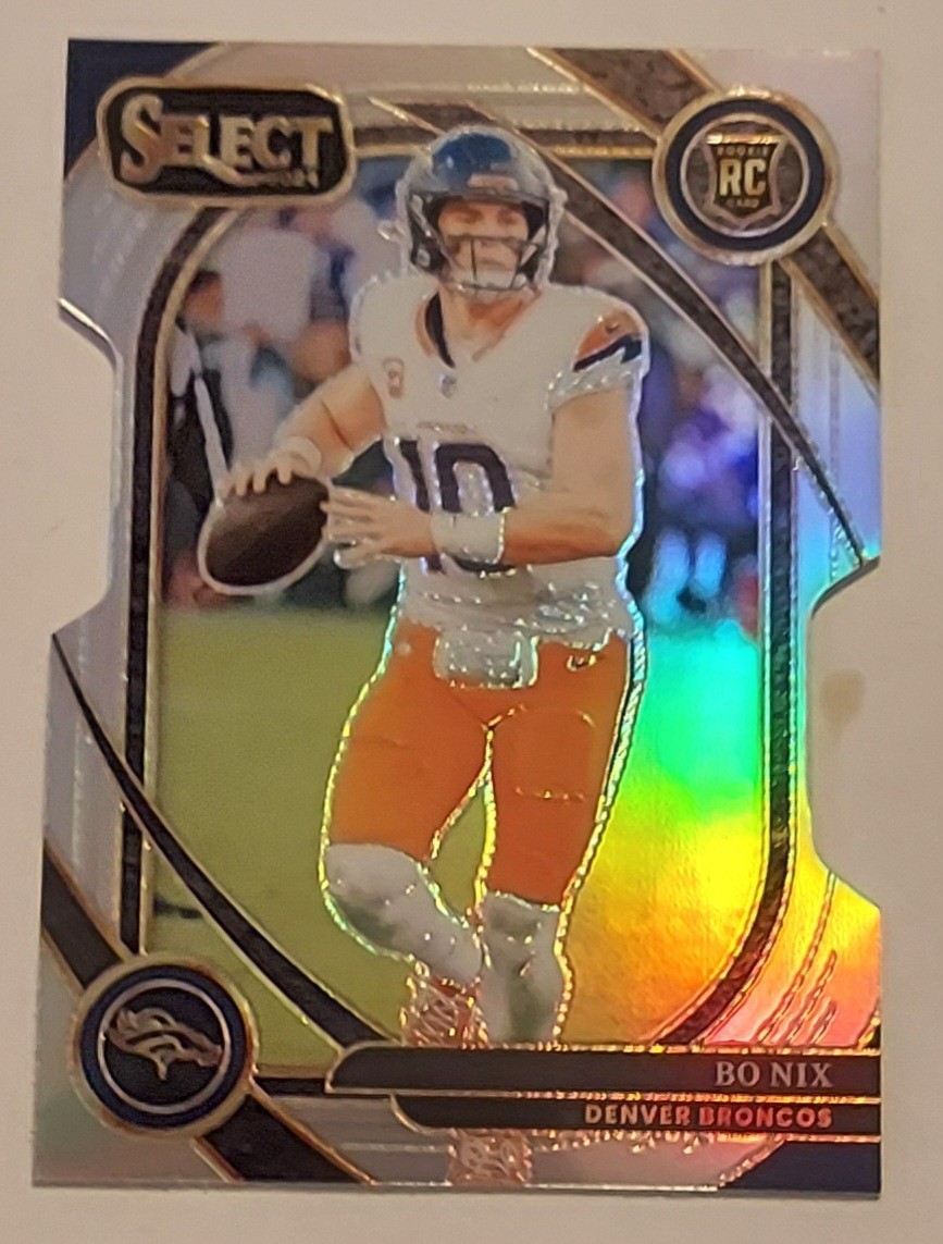 2024 Panini Select - Club Level Bo Nix #221 Silver Prizm Die-Cut (RC)