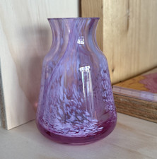 Caithness Crystal Art Glass Purple Lilac White Speckle Vase 9.5cm