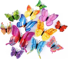 Butterfly Wall Decor 24/48 PCS, 3D Butterflies Stickers for Party Decorations A1