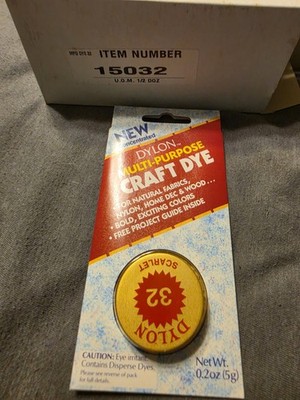 12x DYLON FABRIC Craft DYE Scarlet 32 5g Ea - MULTI-PURPOSE cotton wool silk