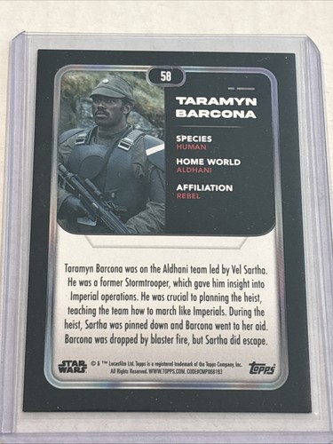 2023 Topps Star Wars Flagship Taramyn Barcona GREEN FOIL #d 276/499 Andor - Picture 3 of 3
