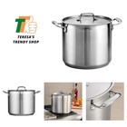 Elegant 12-Quart Stainless Steel Stock Pot - Induction Compatible & Oven-Safe