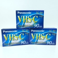 3x Panasonic VHS-C TC-30 Super High Grade 90 min Tapes *SEALED*