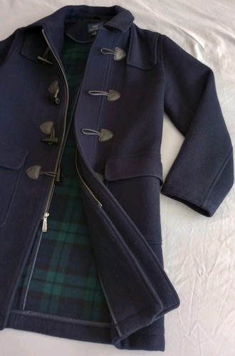 Brooks Brothers Duffle Coat Navy Blue Horn Toggle Wool Jacket Men’s Small - Picture 3 of 20