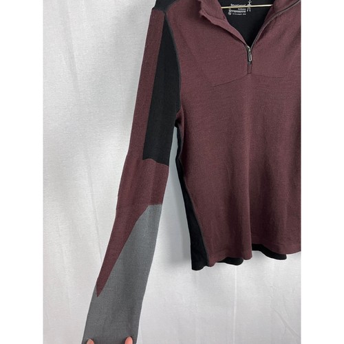 Smartwool Sweater Mens Medium Intraknit Wool 250 1/4 Zip Pullover Base Layer - Picture 3 of 6