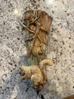 Weller Woodcraft 1920s Vintage Art Pottery Brown Squirrel Figural Wall Pocket