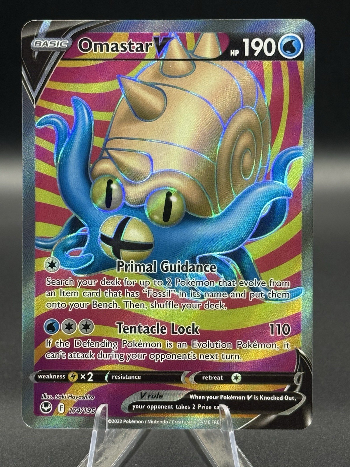 Omastar V (Full Art) 174/195 Swsh12: Sword & Shield - Silver Tempest Holo