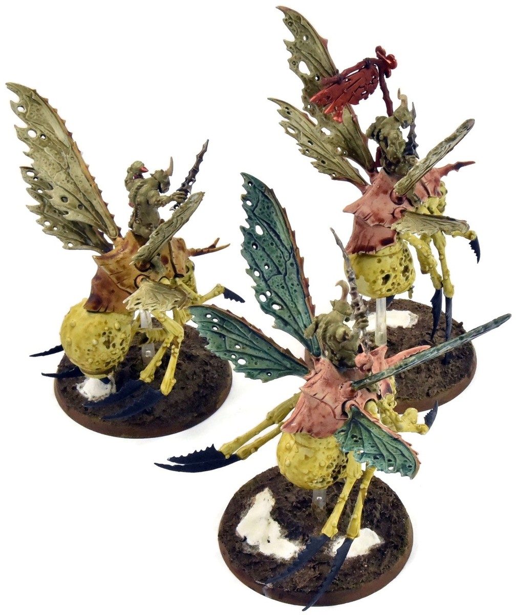 warhammer maggotkin of nurgle daemon 未組立 MAGGOTKIN OF NURGLE 3 Plague Drones Of Nurgle #1 WELL PAINTED