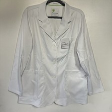 Womens White Lab Coat Scrubs Size Large Long Sleeve 29  Medical Professional