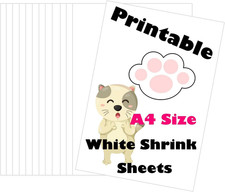 25 Sheets White Printable Shrink Plastic Sheets,Printable Shrinky Sheets Inkjet