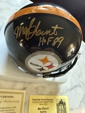 Mel Blount Signed Pittsburgh Steelers Bosley Certified COA Mini Helmet