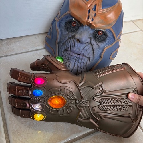 Thanos Mask & Infinity Gauntlet Glove LED Avengers Infinity War Adult Costume
