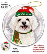 Maltipoo Santa's Helper Holiday Ornament
