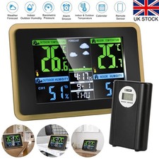Indoor Outdoor Digital LCD Weather Station Clock Wireless Calendar Thermometer