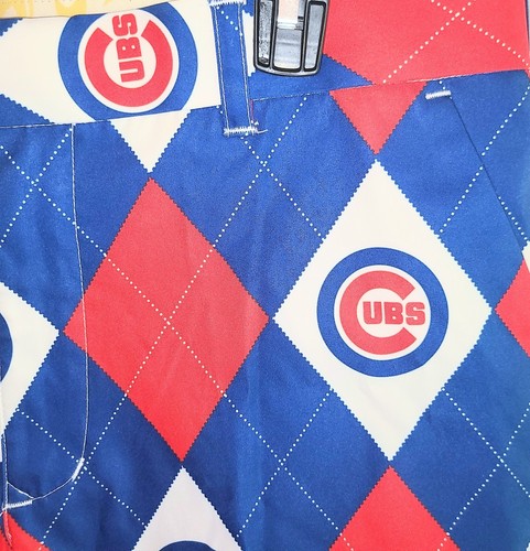 Loudmouth Herren Größe 36 Chicago Cubs vorne flach Golfshorts neu mit Etikett - Bild 5 von 13