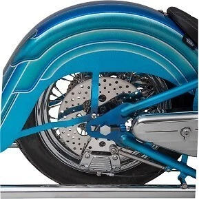 Rotor de freno trasero perforado de acero inoxidable pulido para Big Twin y Sportster 81-91 Foto 2 de 2