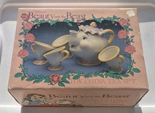 DISNEY BEAUTY  THE BEAST TOY CHINA TEA SET MRS. POTTS  CHIP w/ BOX EXCELLENT