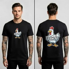 Funny Chicken F-Caw-F T-Shirt Meme Graphic Humor Farm Animal Mens Tee