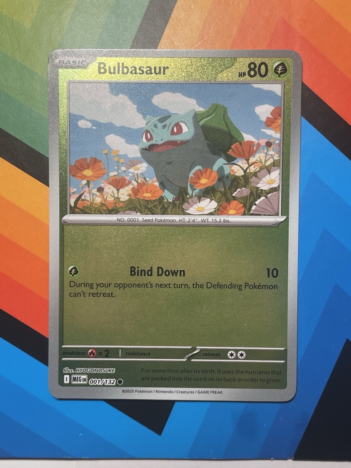 Bulbasaur 001/132 Reverse Holo Mega Evolution NM Pokemon Card Fresh
