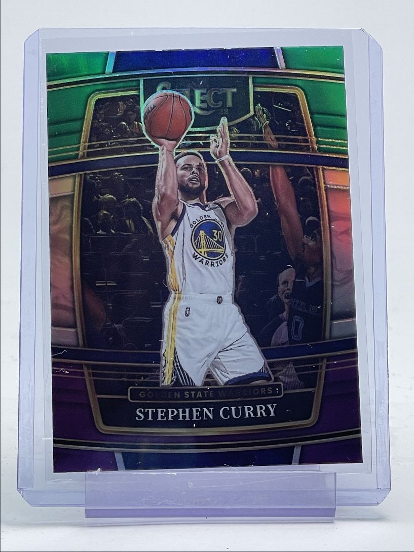 STEPHEN CURRY 2021-22 SELECT CONCOURSE GREEN WHITE PURPLE PRIZM Q2756