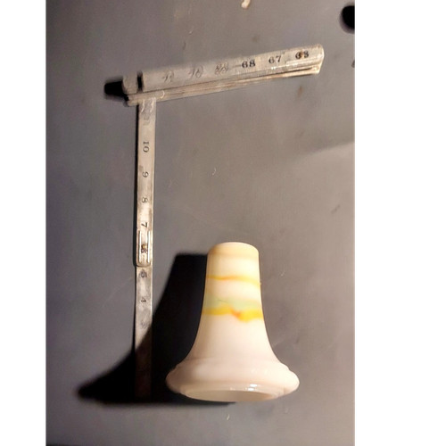 glass lamp spacer white yellow orange swirl ~13cm lamp/ashtray part