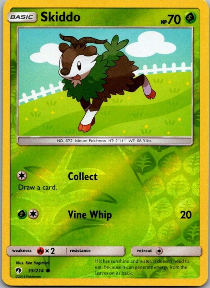 Skiddo Common SM - Lost Thunder 35/214 Moderately Played
