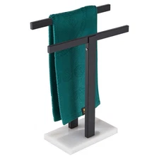 Hand Towel Bars Matte Black Towel Racks with Marble Base for Bathroom Kitchen...