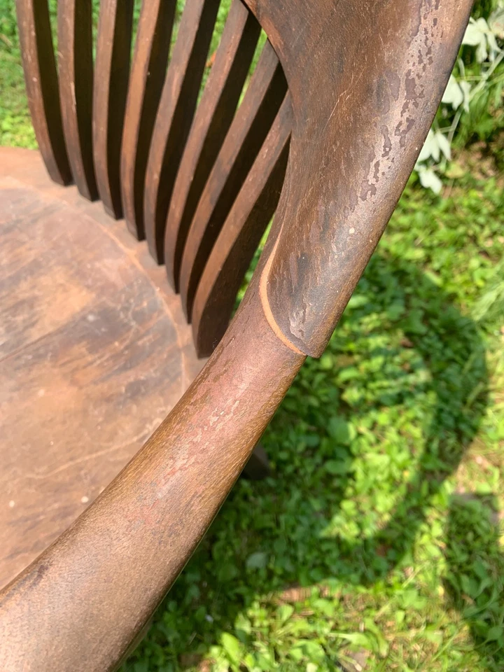 Silla banquera Milwaukee Chair Company 1929 madera de abedul 240W no restaurada Foto 3 de 4