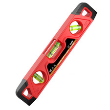 225mm Magnetic For SPIRIT Level for Mini Home and Workshop ABS Red 3 Vials