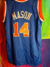 Mitchell & Ness Anthony Mason #14 New York Knicks Jersey Hardwood Classics Blue