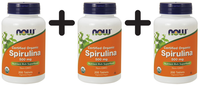 3 X NOW Foods Spirulina Certified Organic, 500Mg - 200 Tabs (56,65 Eur/Kg)