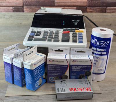 Sharp EL-1197PIII Heavy Duty Electronic 2 Color Printing Calculator Bundle Lot
